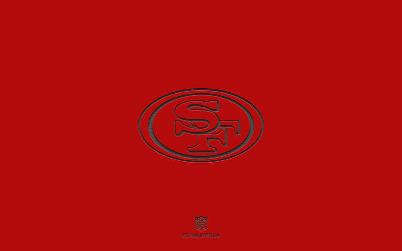 San Francisco 49ers, golden logo, NFL, red metal background, american  football club, HD wallpaper | Peakpx
