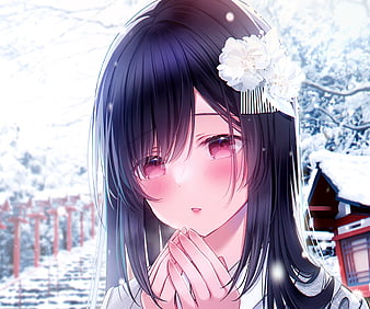 Cute Anime Girl Blushing 4K Wallpaper iPhone HD Phone #230h