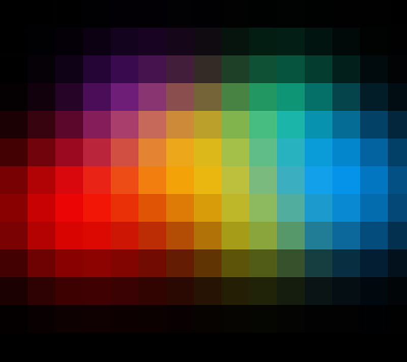 Pixel Spectrum, abstract, colors, pixels, rainbow, shapes, squares, HD wallpaper
