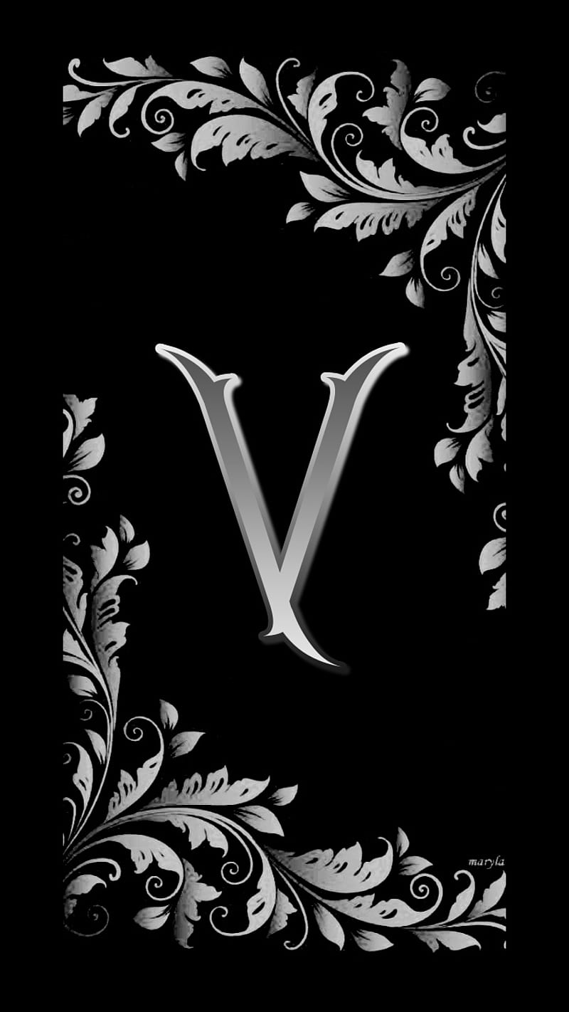 SilVer V, alphabet, artistic, black, classy, desenho, initials, letter v,  letters, HD phone wallpaper | Peakpx