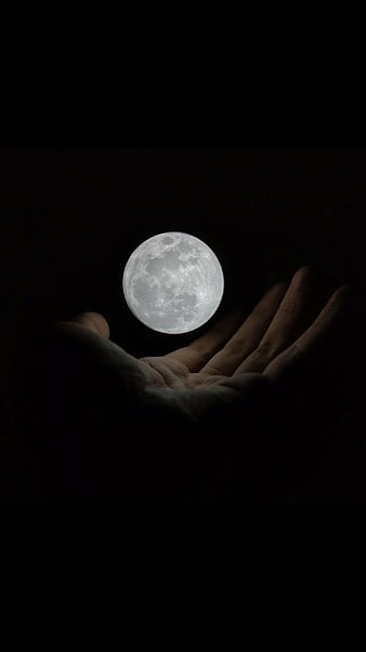 HD wallpaper moon on hand clearmoon fullmoon livemoon purnima thumbnail