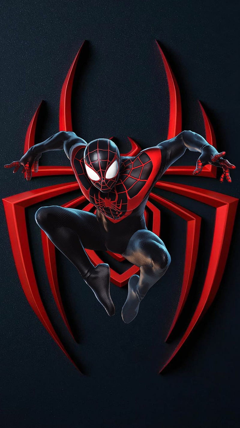 Spider, black, blue, game, hero, logo, movie, spiderman, super ...
