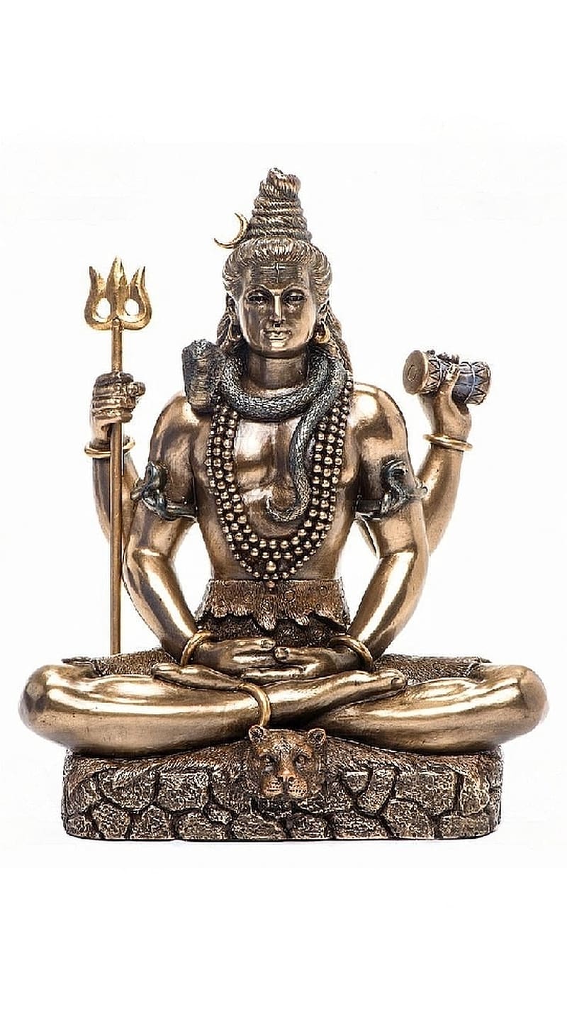 Shankar Bholenath, Bronze Statue, lord, god, mahadev, HD phone wallpaper