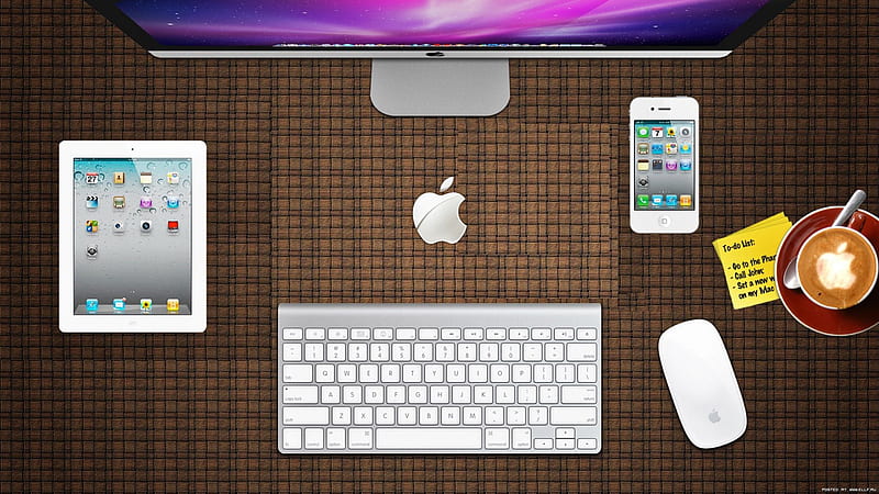 Apple Desk iPhone 4S, iPad, iPhone 4, iMac, iPhone 4S, Apple, HD wallpaper