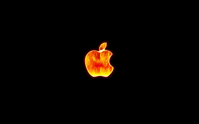cool apple logos on fire