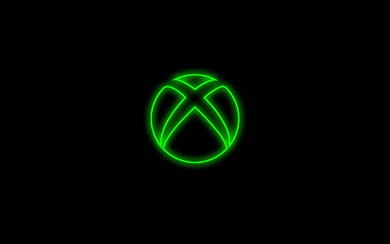 Xbox green logo, minimalism, black backgrounds, creative, artwork, Xbox logo, brands, Xbox, HD wallpaper