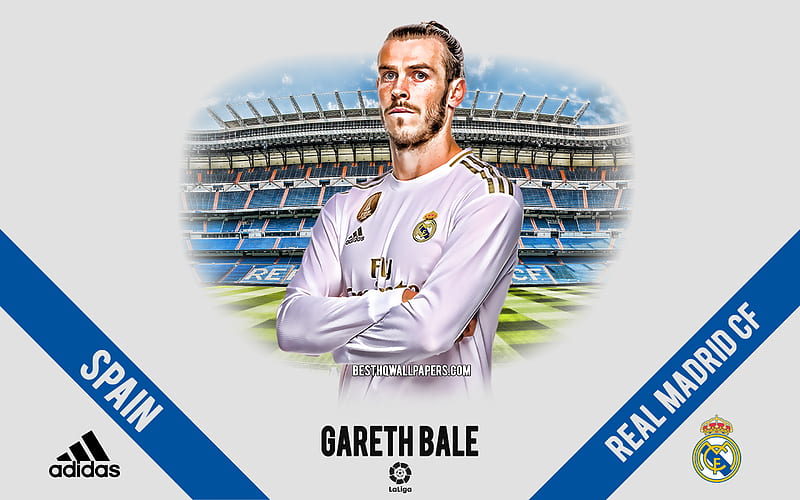 Gareth Bale, Real Madrid, portrait, Welsh footballer, striker, La Liga, Spain, Real Madrid footballers 2020, football, Santiago Bernabeu, HD wallpaper