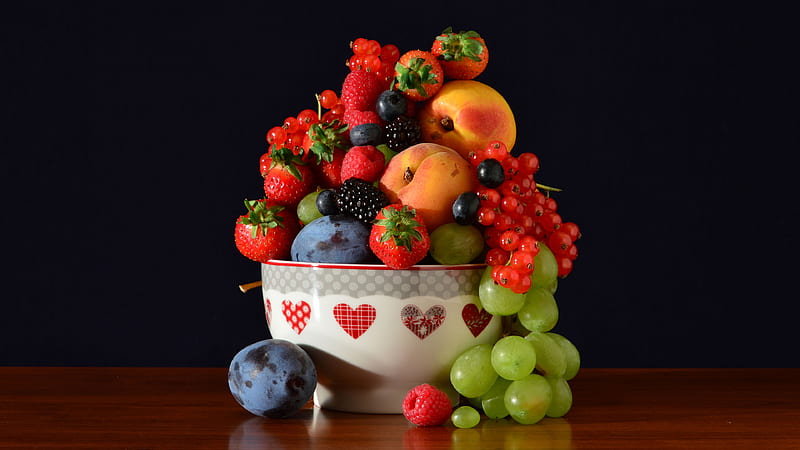 Food, Still Life, Blackberry, Blueberry, Currants, Grapes, Nectarine, Plum, Raspberry, Strawberry, HD wallpaper