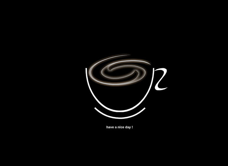 coffee cup, bg, coffee, black, abstract, minimalism, HD wallpaper