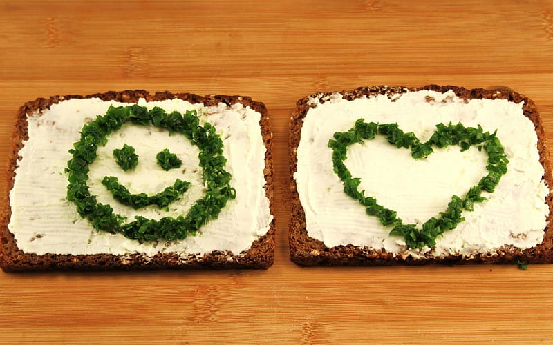 Happy Love sandwiches, sandwich, spread, food, bread, celery, funny, HD wallpaper