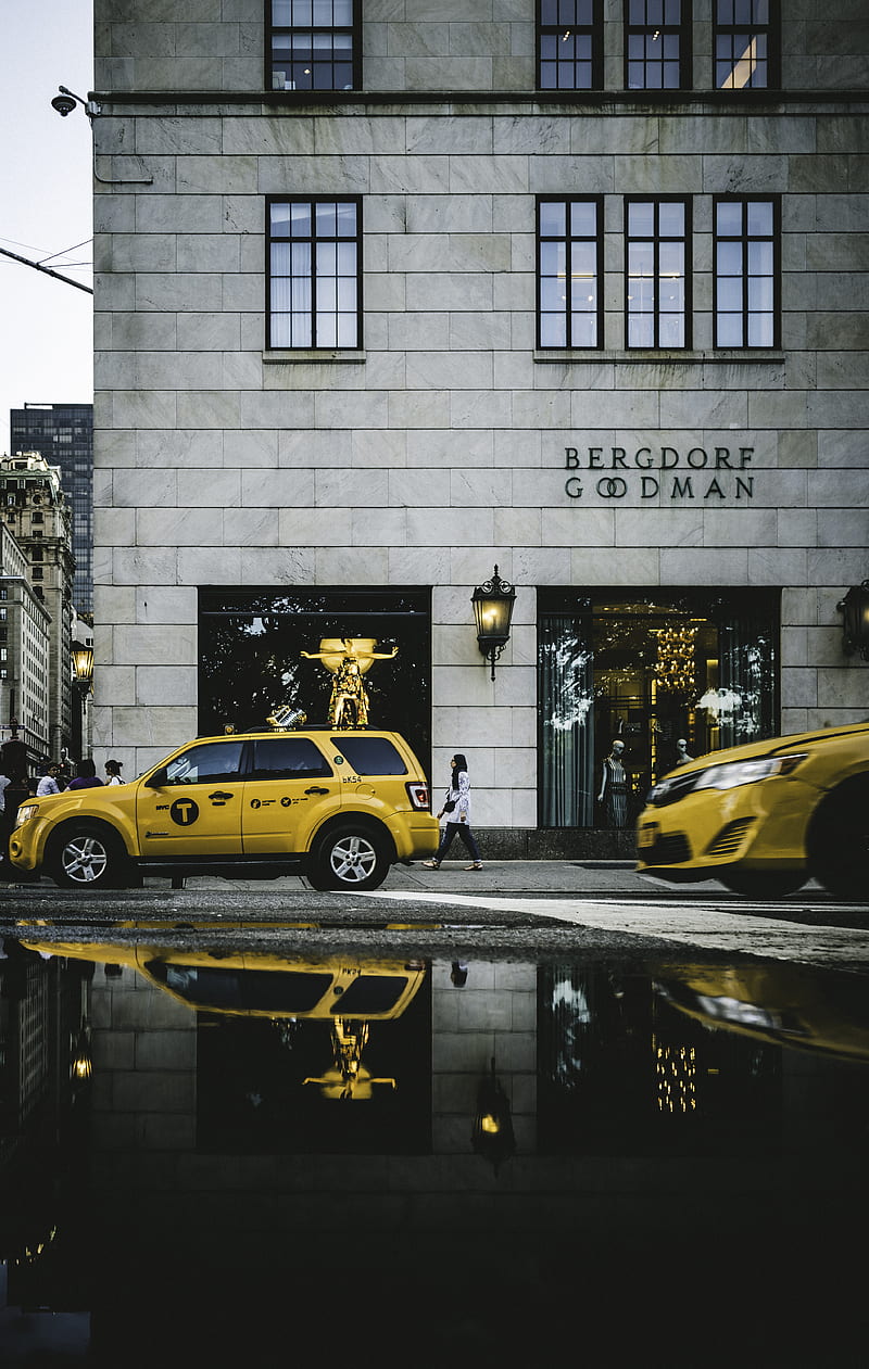 yellow 5-door hatchback, HD phone wallpaper