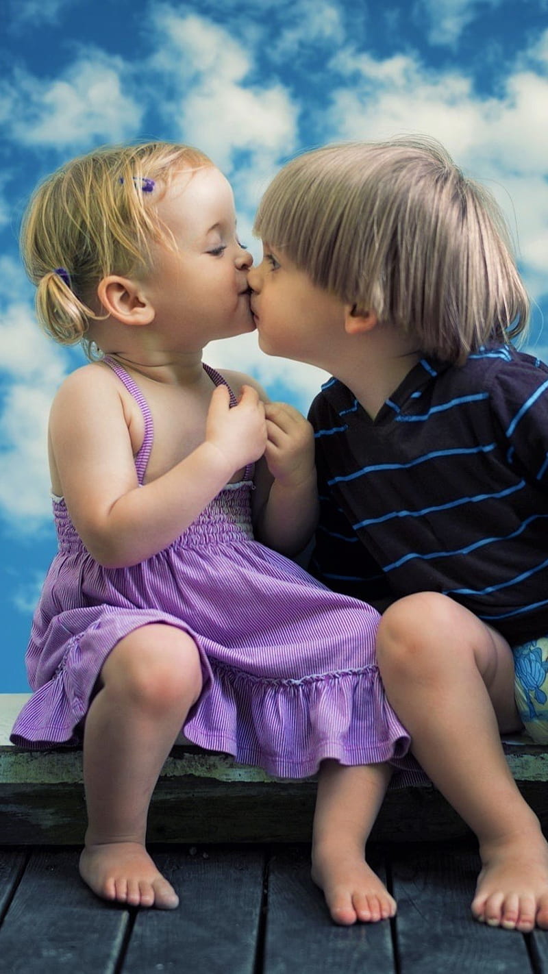 Cute Kiss, graphy, little boy, little girl, cute kiss, HD phone wallpaper |  Peakpx