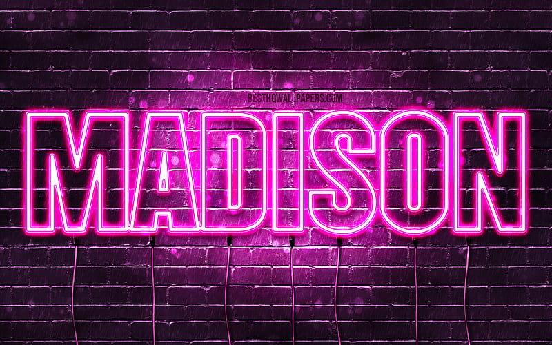 1920x1080px 1080p Free Download Madison With Names Female Names Madison Name Purple Neon 