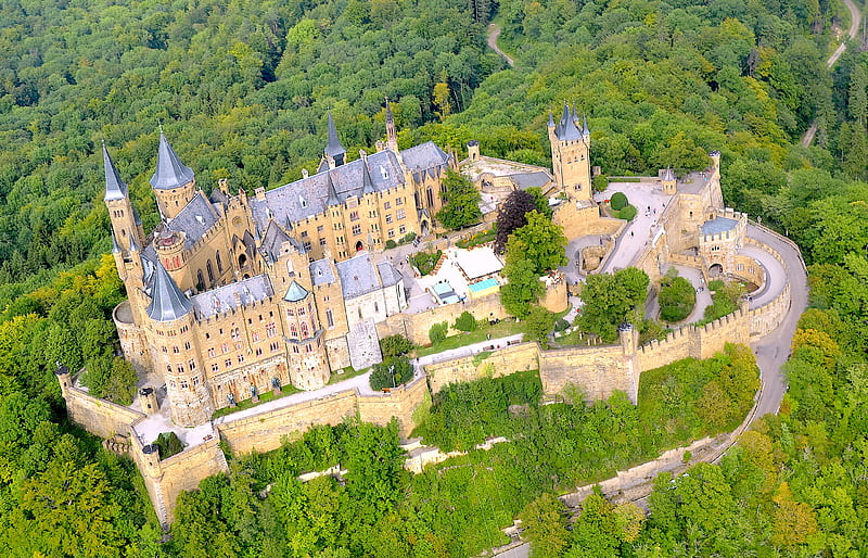 Castles, Hohenzollern Castle, Castle, Germany, Hilltop, HD wallpaper