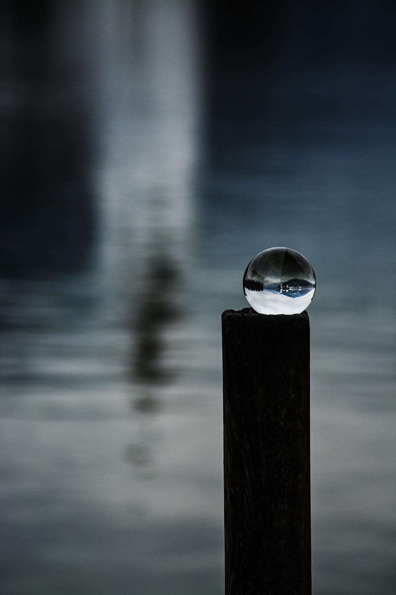 crystal ball, ball, sphere, reflection, focus, HD phone wallpaper