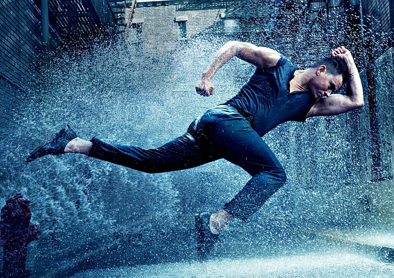 Channing Tatum, water drops, summer, man, rain, actor, blue, HD wallpaper