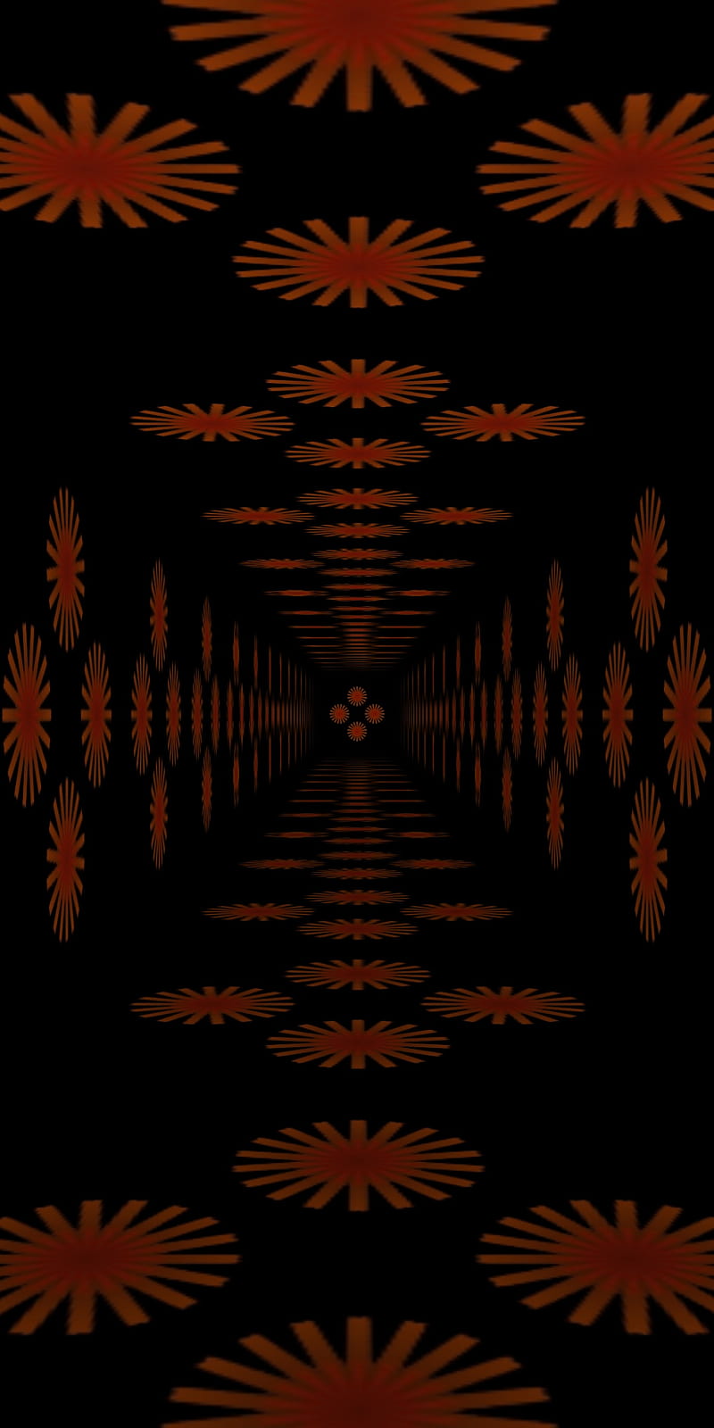 Square Tunnel 83, black, orange, perspective, HD phone wallpaper
