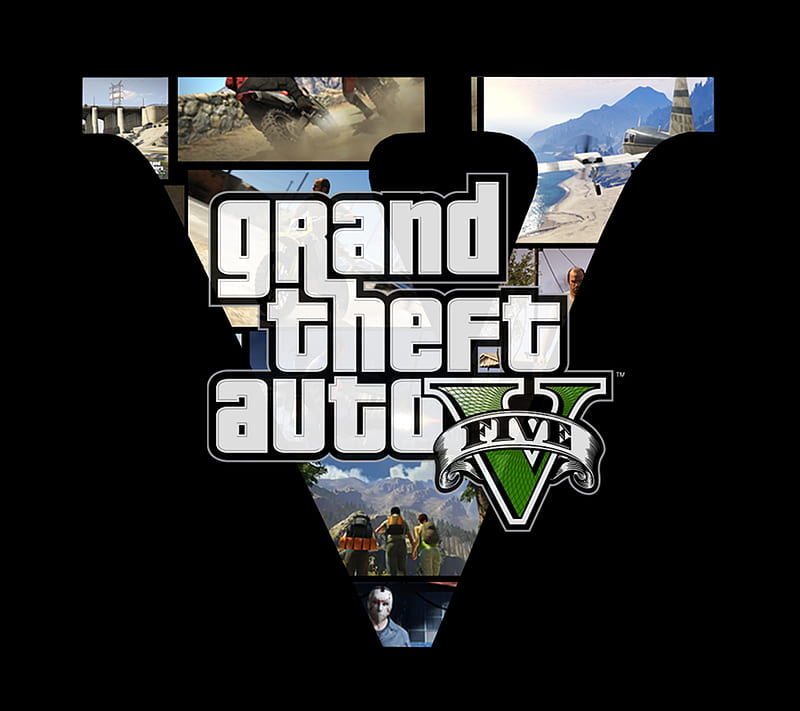 Grand Theft Auto V, game, gta, logo, pc, rockstar, HD wallpaper