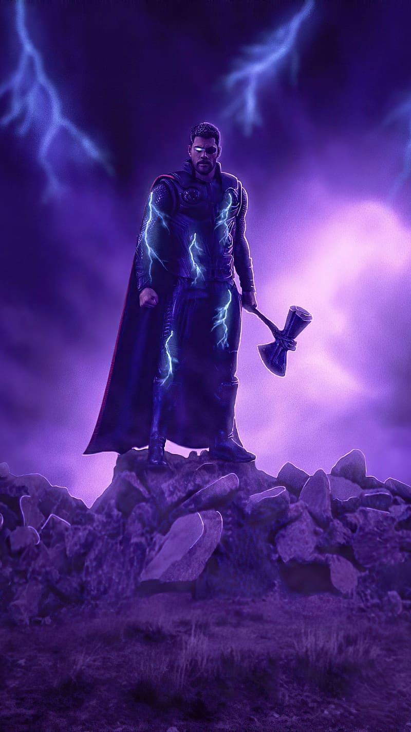 Tamil Thor, Purple Smoky Effect, avengers, marvel, HD phone wallpaper
