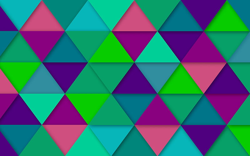 mosaic geometry, polygons, abstract textute, triangles, 3d art, geometric shapes, HD wallpaper