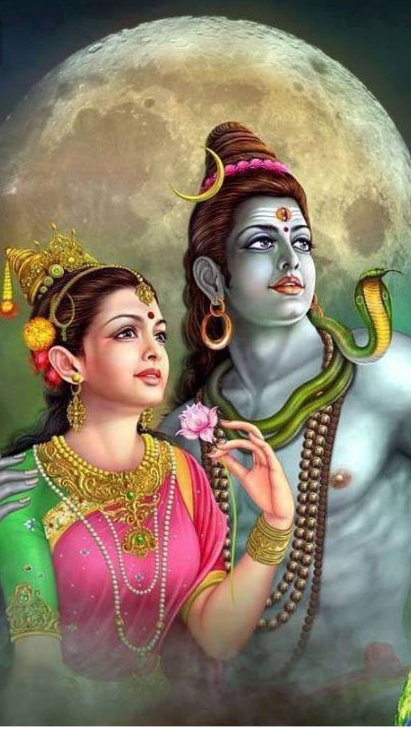 Shiv Parvati Ji Ke, Lord Shiva, god, HD phone wallpaper