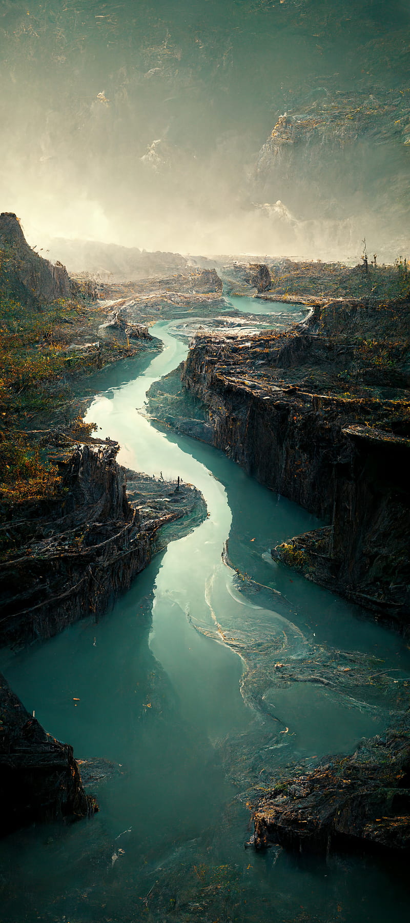 Landscape River Canyon Water Midjourney Ai - Resolution:, HD phone wallpaper