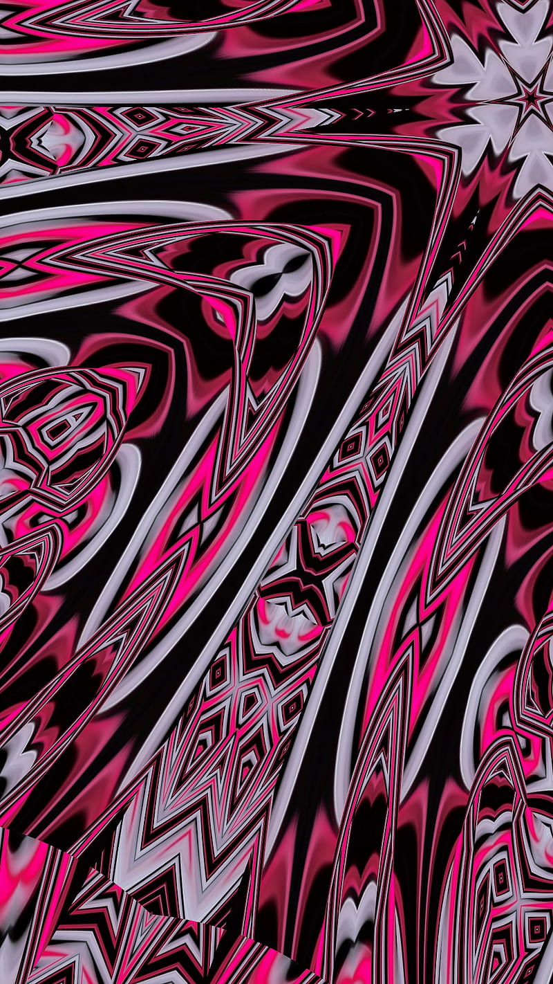 Abstract pink, abstract, digital art, illusion, lines, pastel, pink, print, HD phone wallpaper