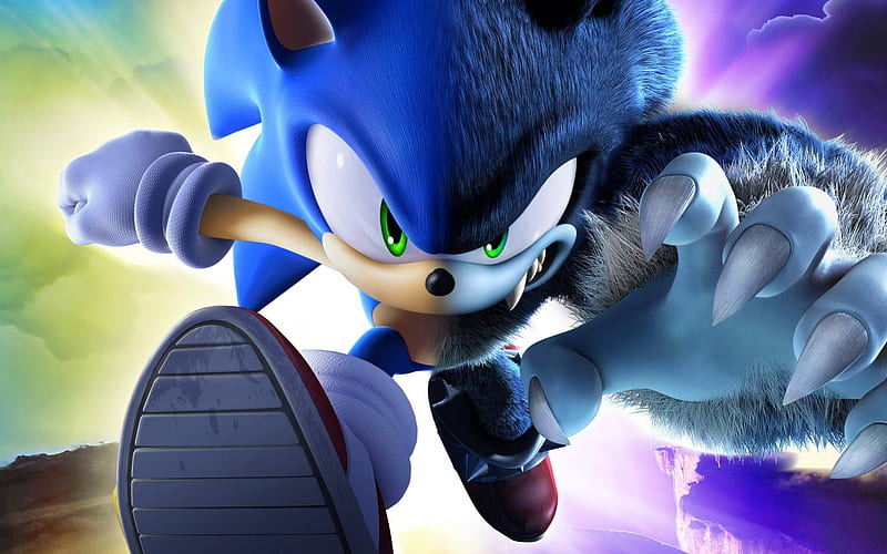 sonic, video game, blue, HD wallpaper