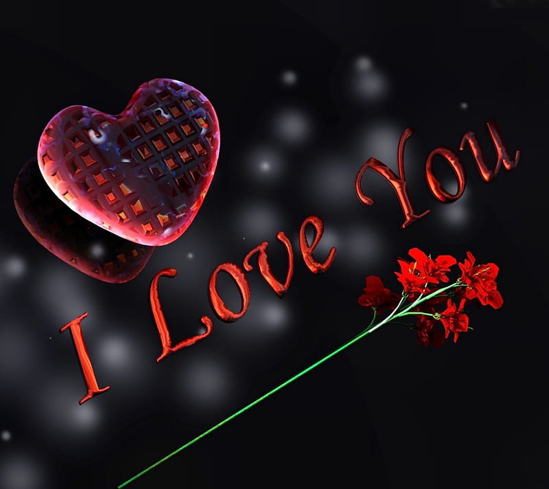 2160x1920px, heart, i love you, red and black, red flower, valentines day, HD wallpaper