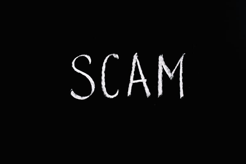Scam Lettering Text on Black Background, HD wallpaper