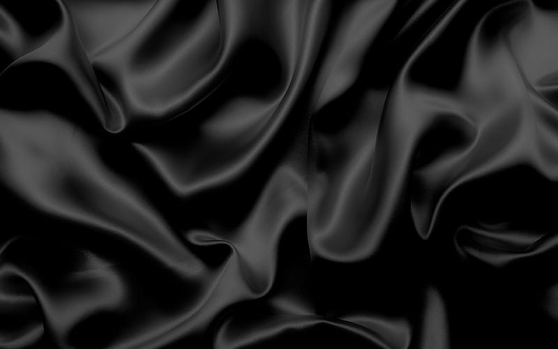 black silk, black fabric texture, silk, black backgrounds, satin, fabric textures, black satin, silk textures, HD wallpaper