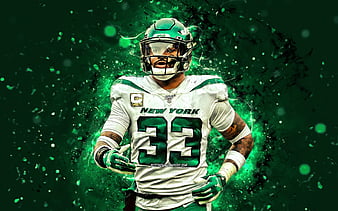 Download wallpapers Robby Anderson, 4k, wide receiver, New York Jets,  american football, NFL, Robert Steven Anderson, National Football League,  NY Jets, Robby Anderson Jets, neon lights, Robby Anderson 4K for desktop  free.