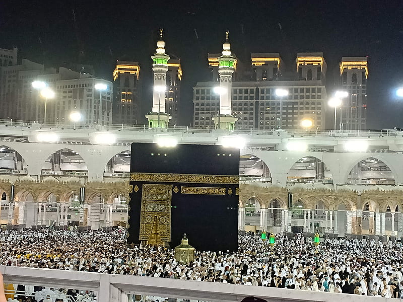 Khana e kaaba, crowd, holy, huge, masjid al haram, night, place, view,  worshiphers, HD wallpaper | Peakpx