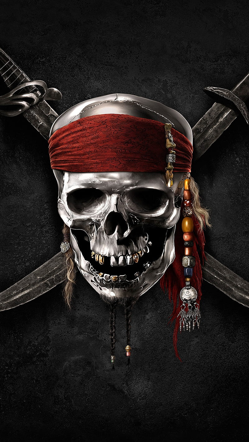 pirates, dark, devil, pirates of the caribbean, skull, sward, HD phone wallpaper