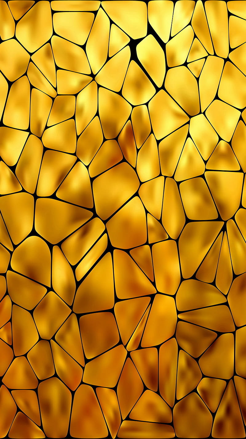 Golden Mosaic, abstract, background, gold, mosaic, HD phone wallpaper