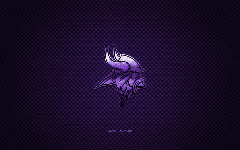 Minnesota Vikings, American football club, NFL, purple logo, purple carbon fiber background, American football, Minneapolis, Minnesota, USA, National Football League, Minnesota Vikings logo, HD wallpaper