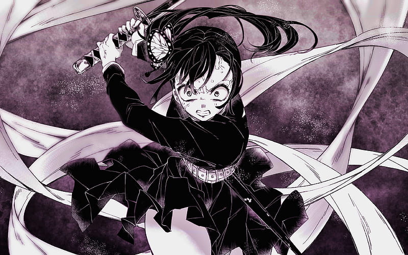 Kanao attacking using her Katana