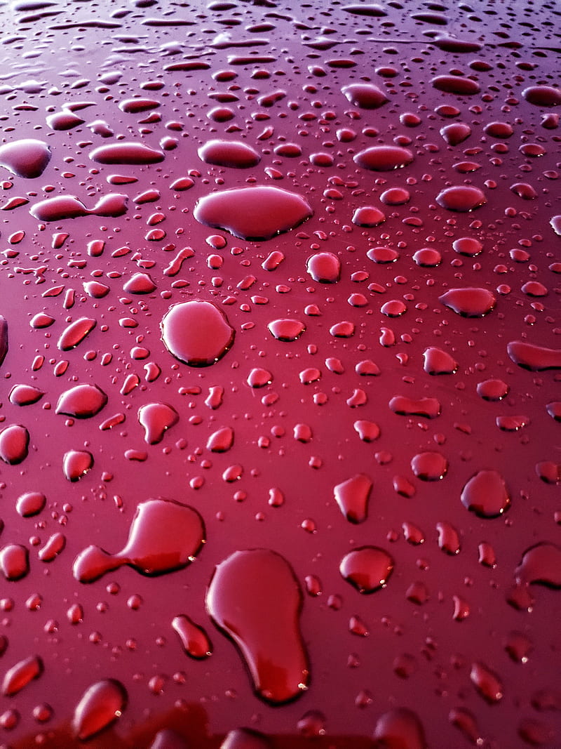 Rain water, 3d, best, drops, note 10, red, HD phone wallpaper | Peakpx