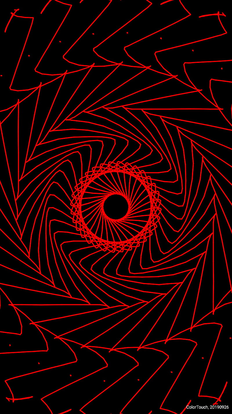 Trippy Spiral 1, black, desenho, pattern, red, HD phone wallpaper | Peakpx