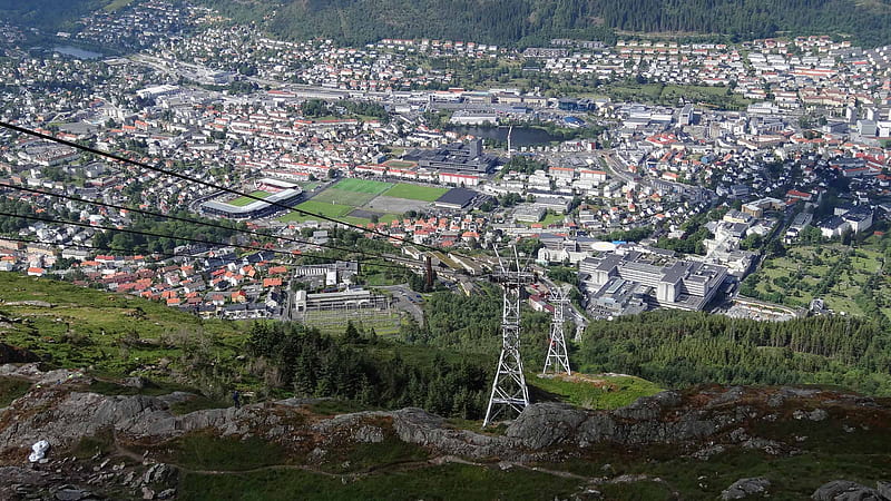 Bergen Norwegen, aussicht, berg, norge, seilbahn, HD wallpaper