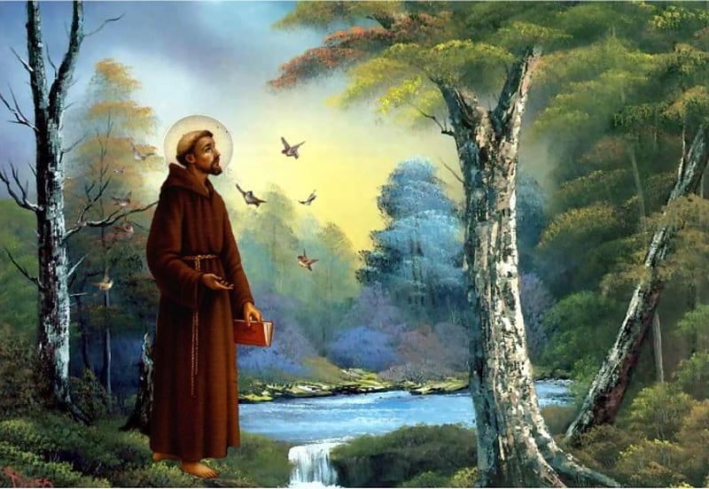 St. Francis of Assisi, ecology, St Francis of Assisi, nature, collage, HD wallpaper
