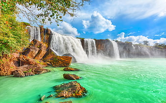 HD wallpaper: 8k resolution 7680x4320, waterfall, scenics - nature, beauty  in nature