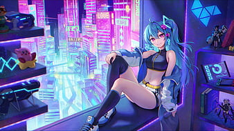 Cyberpunk anime teen girl, cyborg, android, - Stock Illustration  [100864766] - PIXTA