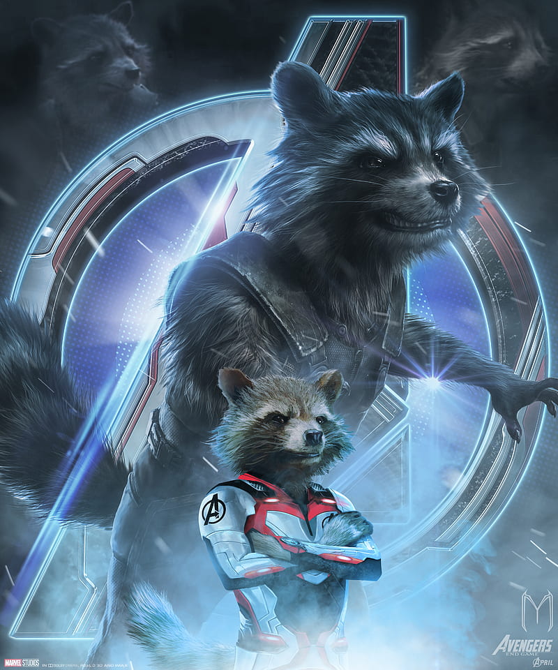 Avengers Endgame Rocket Raccoon Poster Art, HD phone wallpaper