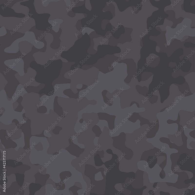 Black camouflage pattern. Monochrome black and gray camo texture. Military  style printing for fabric. Vector seamless Stock Vector. Adobe Stock, HD  phone wallpaper