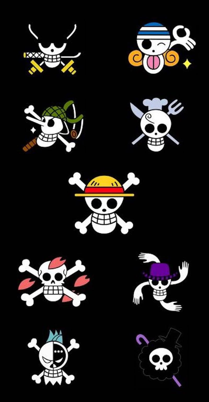 One piece icons, franky, luffy, nami, one, piece, pirates, robbin, sanji, usopp, zoro, HD phone wallpaper