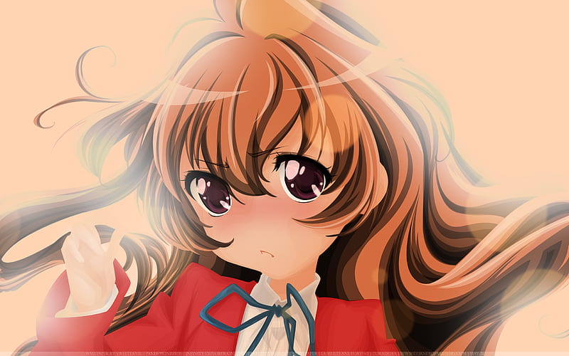 Toradora Red School Uniform Brown Hair Brown Eyes Hd Wallpaper Peakpx