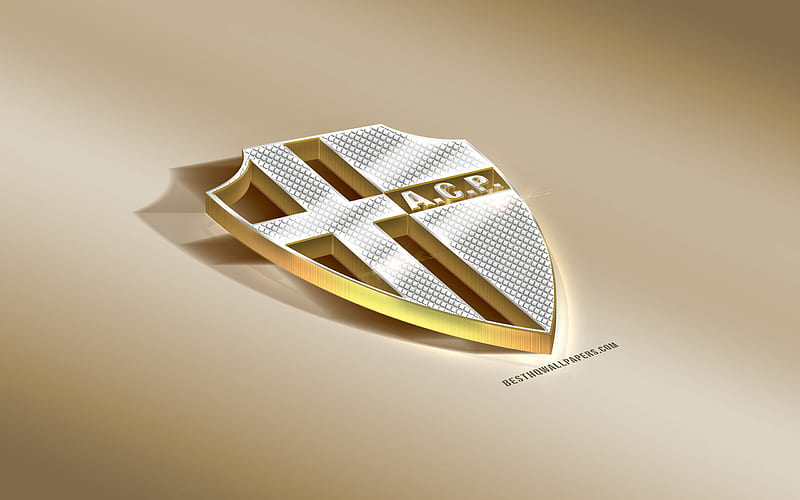 Padova Calcio, Italian football club, golden silver logo, Padua, Italy, Serie B, 3d golden emblem, creative 3d art, football, HD wallpaper