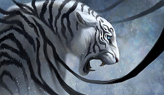 Download Cool And Abstract Glowing White Tiger Iphone Wallpaper  Wallpapers com