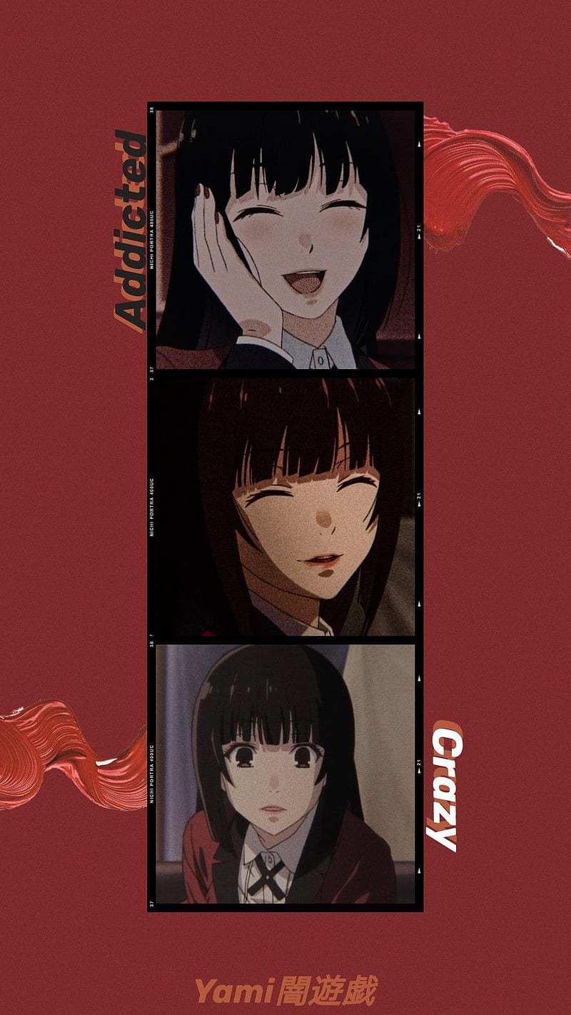 Mary Saotome, animesfw, kakegurui, red, rosas, vermelho, HD phone wallpaper